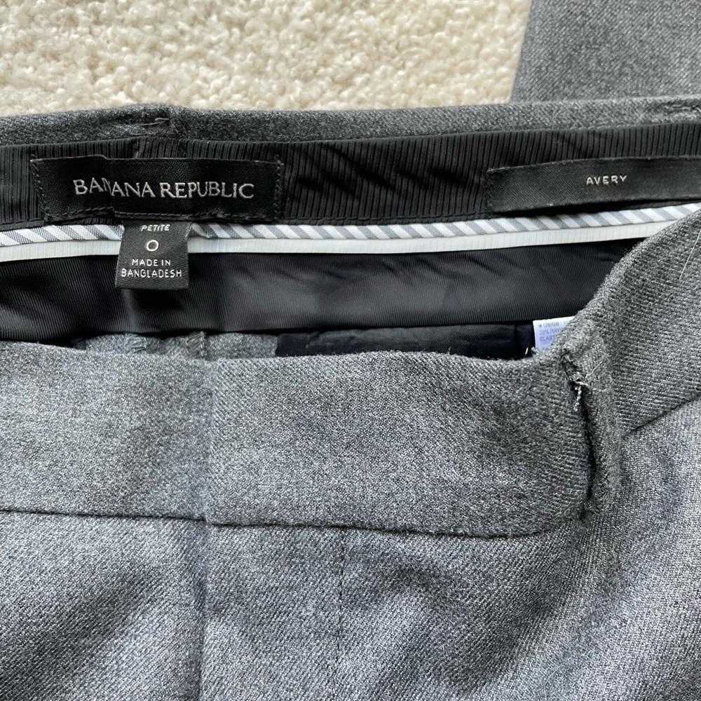 Banana Republic Avery Grey Ankle-Length Trousers Size 0 Petite - Picture 4 of 5